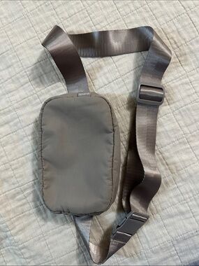 Apana Gray Taupe Padded Crossbody Belt Bag